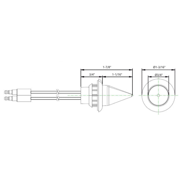 4 LED Dual Function 3/4" Mini Spike Light With SS Bezel (Clearance/Marker) - Red LED/Red Lens