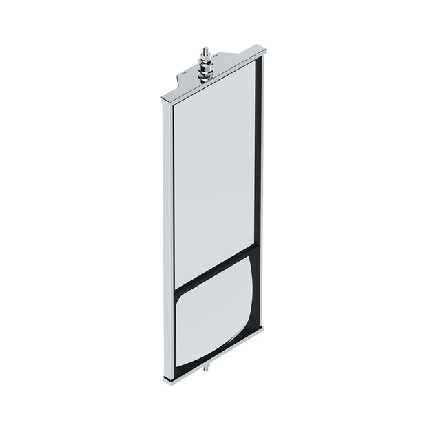 6" X 16" 430 Stainless Steel West Coast Mirror With Convex Lower Mirror - Non Heated