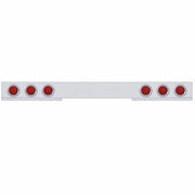 Stainless 1 Piece Rear Light Bar With 6X 36 LED 4" Lights & Bezels - Red LED/Red Lens