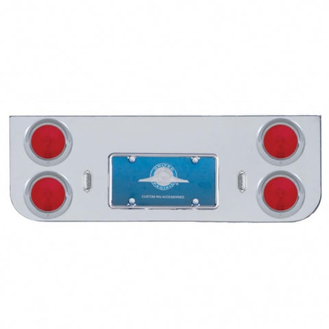 Chrome Rear Center Panel With Four 4" Lights & Visors