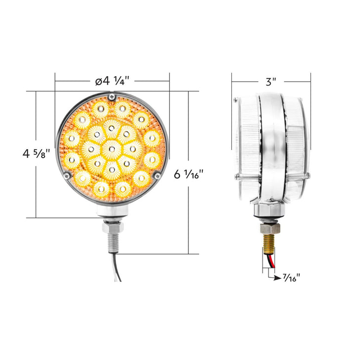 42 LED Reflector Double Face Competition Series Turn Signal Light-Amber &amp; Red LED/Clear Lens