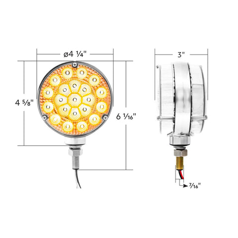 42 LED Reflector Double Face Competition Series Turn Signal Light-Amber & Red LED/Clear Lens