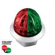 4 LED 3/4" Mini Watermelon Double Fury Light With Clear Lens (Clearance/Marker) - Red & Green LED