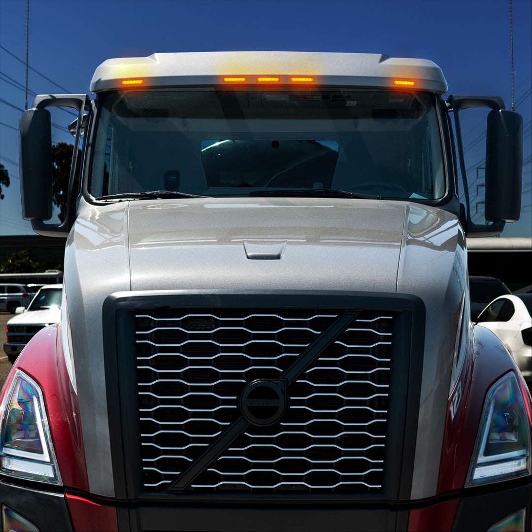 6 Amber LED Exterior Visor Light For 1996-2024 Volvo VNL - Amber Lens