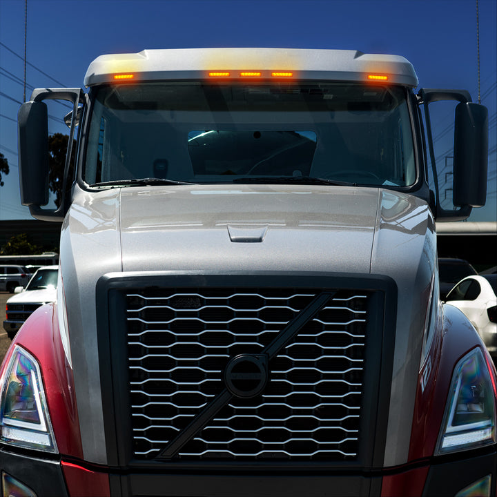 6 Amber LED Exterior Visor Light For 1996-2024 Volvo VNL - Amber Lens