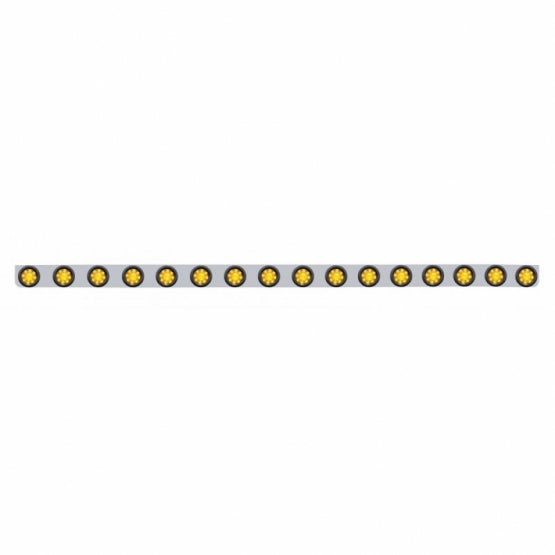 79-1/2" SS Bumper Light Bracket With 16X 9 LED 2" Beehive Light -Amber LED &amp; Lens