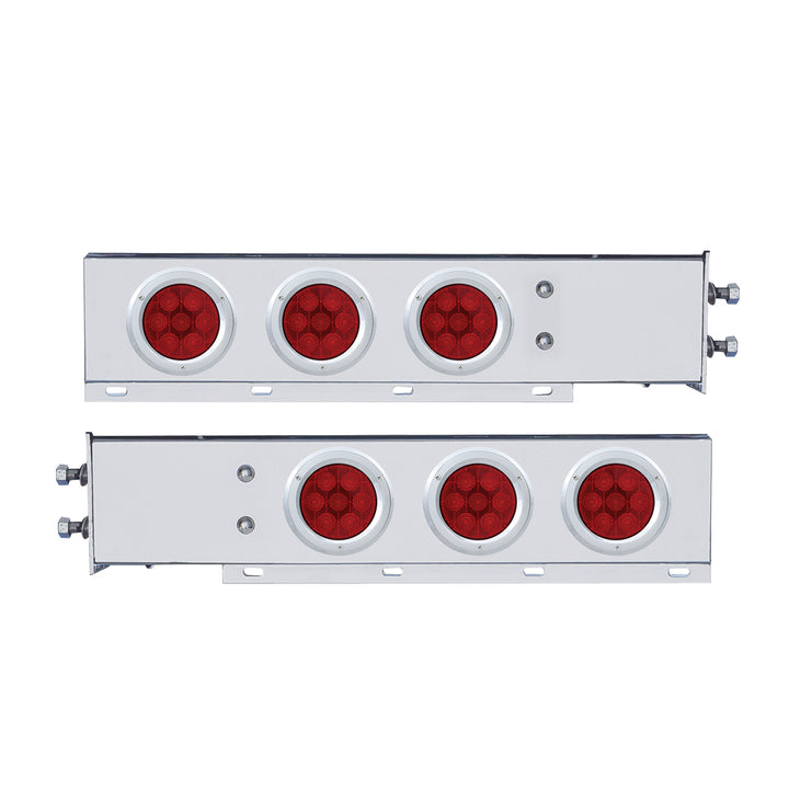2-1/2" Bolt Pattern Spring Loaded Rear Bar With 6X Competition Series 7 Red LED 4" Light -Red Lens (Pair) United Pacific 61762