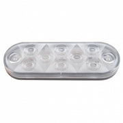 10 LED 6" Oval Light (Stop, Turn & Tail) - Red LED/Clear Lens