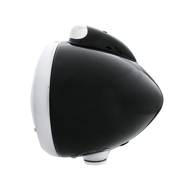 Black Guide 682-C Headlight H4 With 10 Amber LED & Dual Mode LED Signal - Clear Lens