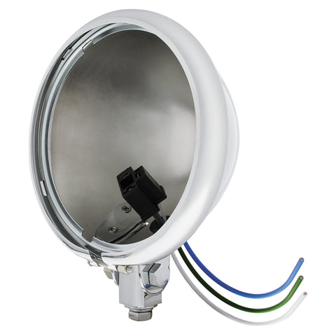 Chrome 5-3/4" Motorcycle Headlight Housing Only - Bottom Mount