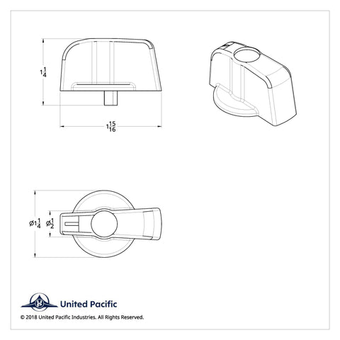 A/C Knob For Freightliner (Older Model) - Amber Crystal