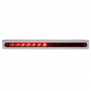 Stainless Light Bracket With 14 LED 12" Sequential Light Bar (Left to Right) - Red LED/Red Lens
