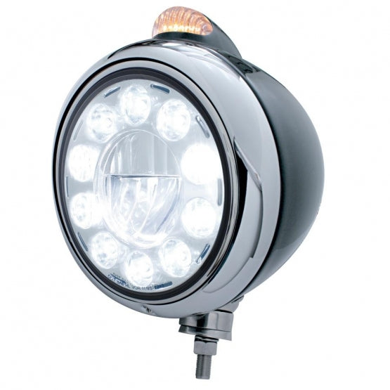 Black Guide 682-C Headlight 11 LED Bulb &amp; Dual Mode LED Signal - Clear Lens