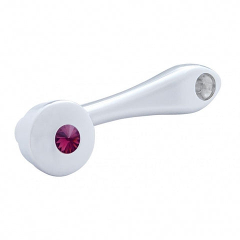Chrome Die-Cast Window Crank With 16-Spline 7/16” OD Adapter - Purple Crystal