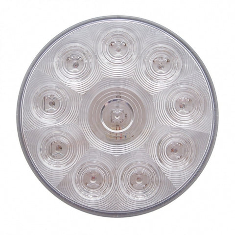10 LED 4" Round Light (Stop, Turn & Tail) - Red LED/Clear Lens