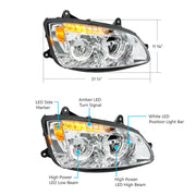 Chrome Full LED Headlight For 2008-2017 Kenworth T660-Passenger