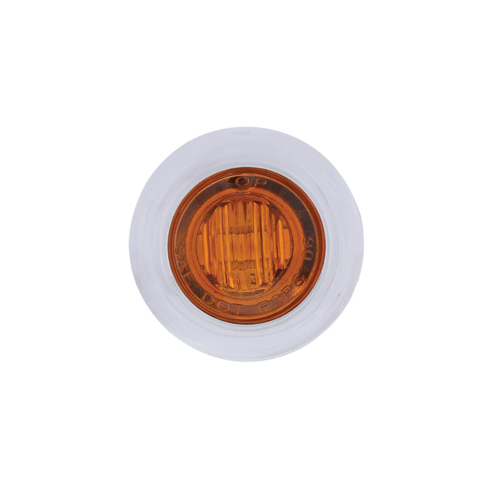 3 LED Dual Function 3/4" Mini Auxiliary/Utility Light With Bezel &amp; Washer - Amber LED/Amber Lens