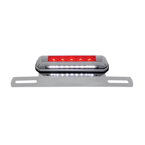 Chrome License Plate Light & Bracket With Red LED 3rd Brake Light - Red LED/Red Lens