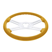 18" Vibrant Color 4 Spoke Steering Wheel - Electric Yellow