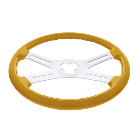 18" Vibrant Color 4 Spoke Steering Wheel - Electric Yellow