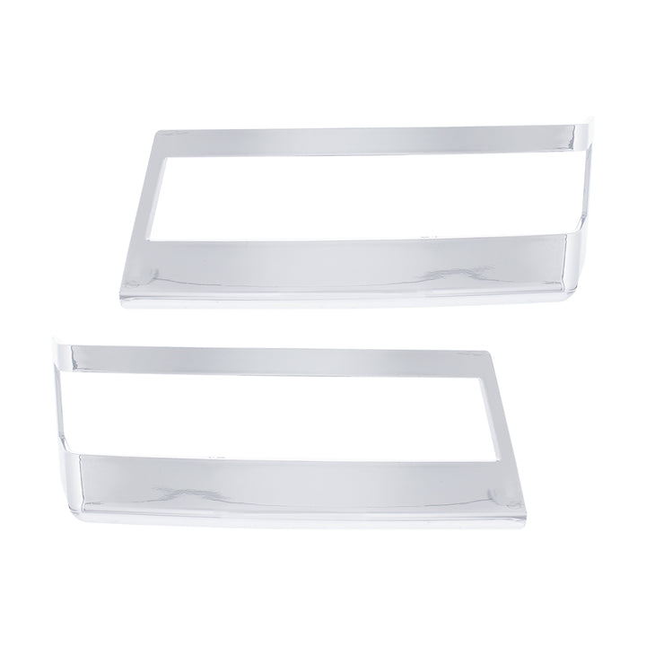 Chrome Plastic Turn Signal Bezels For 2018-2024 Freightliner Cascadia (Pair)