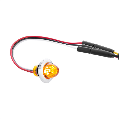 4 LED Dual Function 3/4" Mini Watermelon Light (Clearance/Marker) - Amber LED/Amber Lens