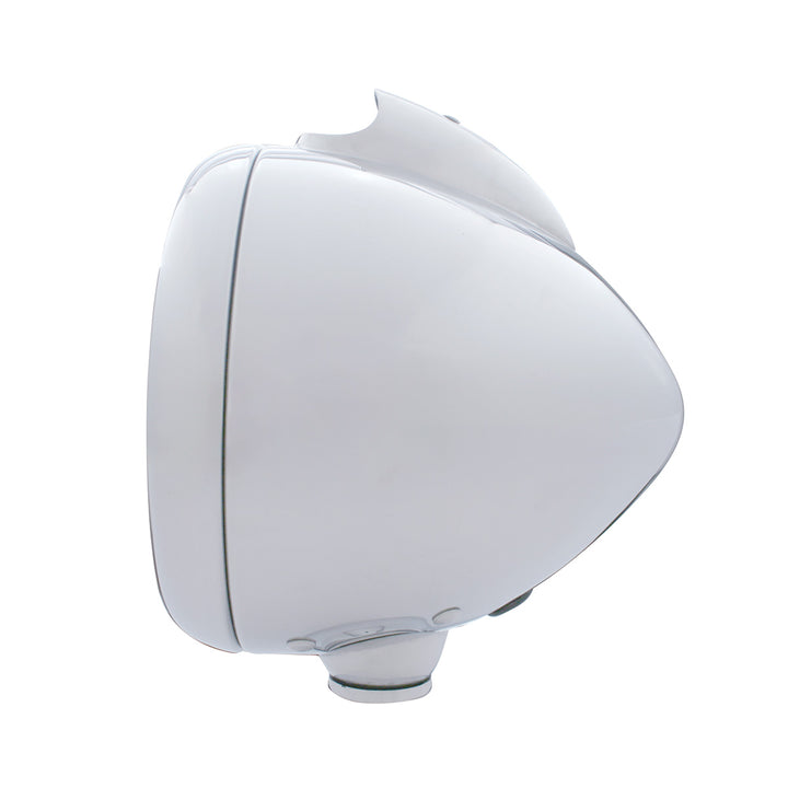 Stainless Steel Guide 682-C Headlight H4 With White LED &amp; Dual Mode LED Signal - Clear Lens