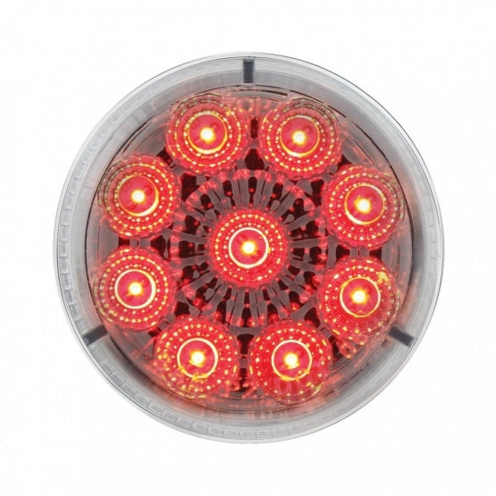 9 LED 2" Round Reflector Light (Clearance/Marker) - Red LED/Clear Lens