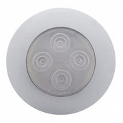 4 LED 1-3/4" Dome Light 3" Round Bezel-White LED/Clear Lens