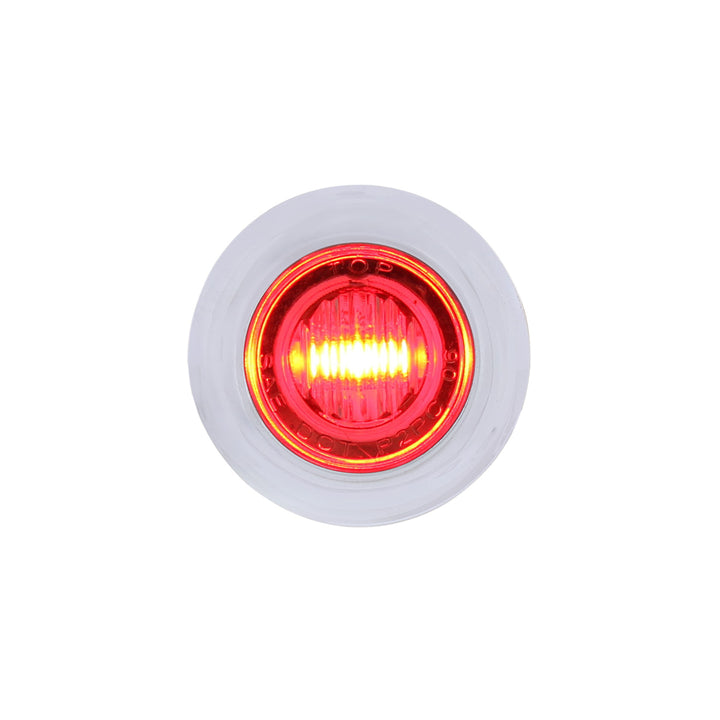 3 LED Dual Function 3/4" Mini Auxiliary/Utility Light With Bezel &amp; Washer - Red LED/Clear Lens