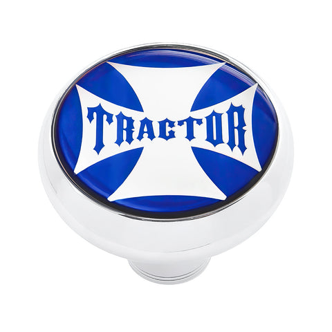 "Tractor" Deluxe Air Valve Knob - Blue Maltese Cross Sticker