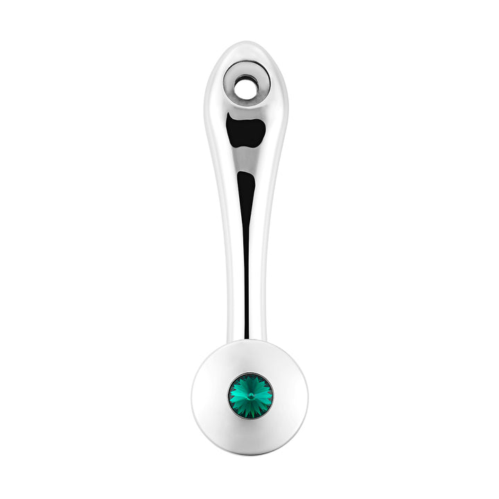 Chrome Die-Cast Window Crank With 16-Spline 7/16” OD Adapter - Green Crystal