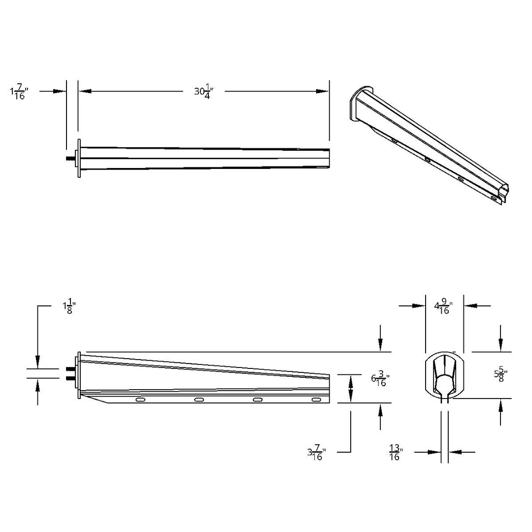 30" Stainless Steel Heavy Duty Mud Flap Hangers With Reflector - 1-1/8" Bolt Pattern (Pair)