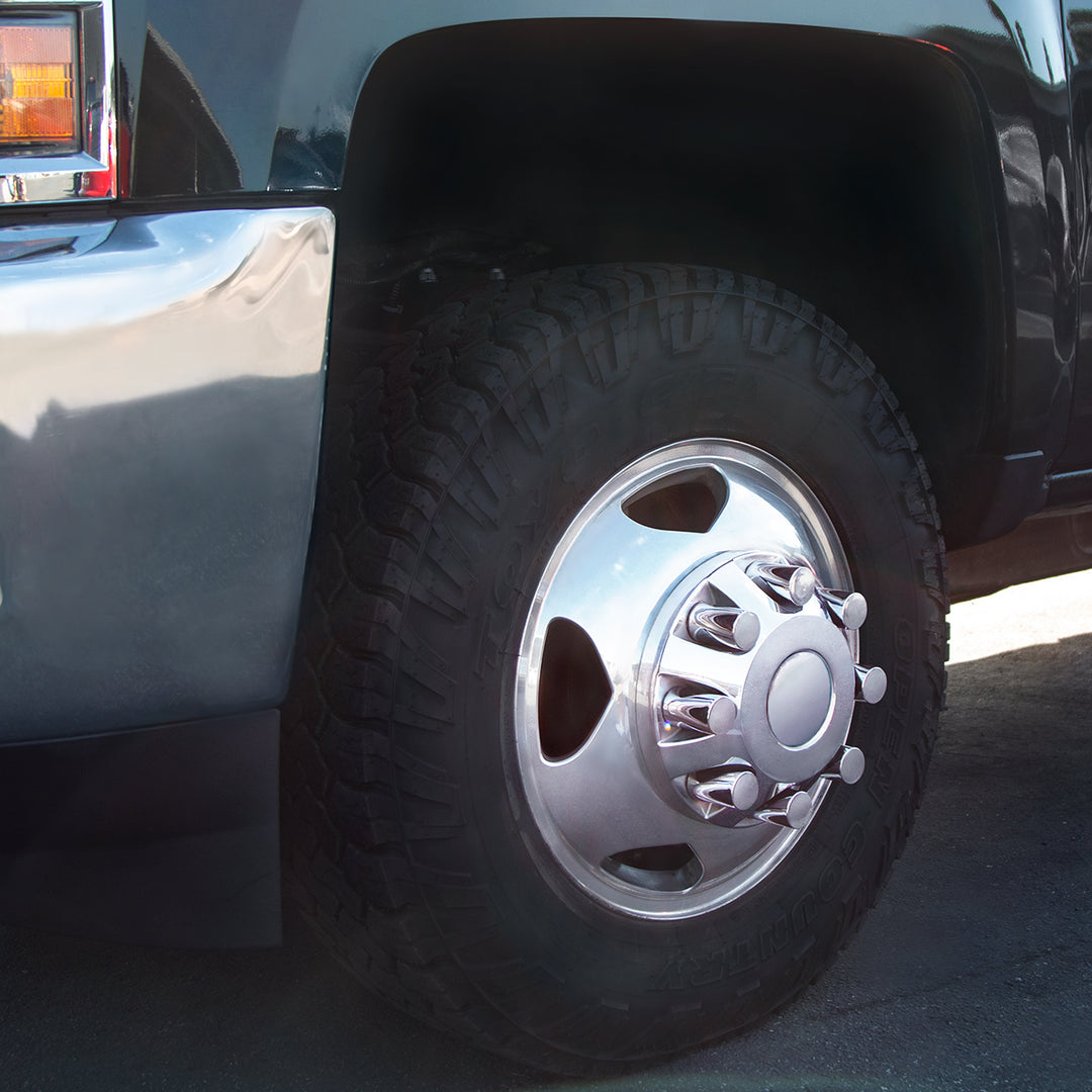 Chrome Cylinder Hubcap Nut Cover For 1999-2018 Chevy &amp; GMC 2500/3500-Push-on (Color Box of 32)