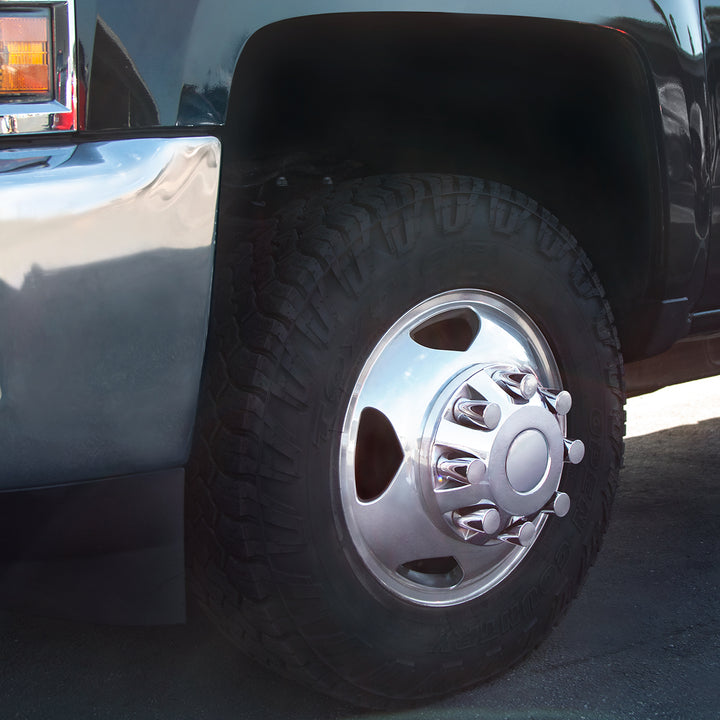Chrome Cylinder Hubcap Nut Cover For 1999-2018 Chevy &amp; GMC 2500/3500-Push-on (Color Box of 32)