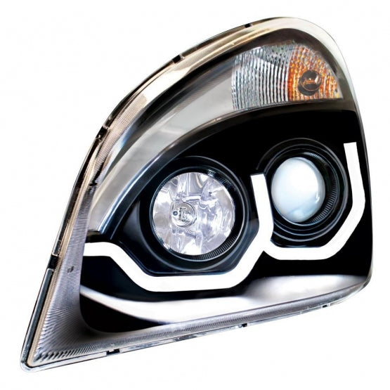 Blackout Projection Headlight With White LED Position Light For 2008-2017 Freightliner Cascadia - Passenger