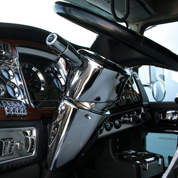 Chrome Plastic Mid-Steering Column Cover For Kenworth W900/T800 (2006-2024) & T660 (2008-2017)
