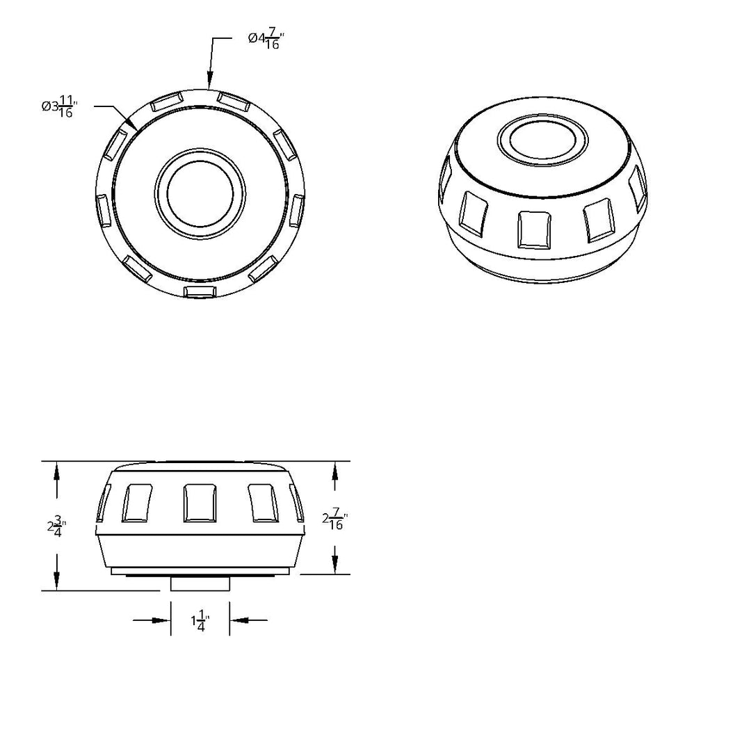 Chrome Steering Wheel Hub &amp; Horn Button Kit For 2000 or Older Navistar International