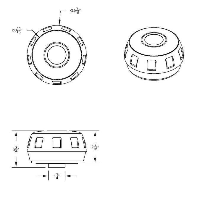 Chrome Steering Wheel Hub &amp; Horn Button Kit For 2000 or Older Navistar International