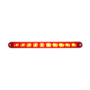 10 LED 9" Split Turn Function Light Bar With Bezel - Red LED/Red Lens