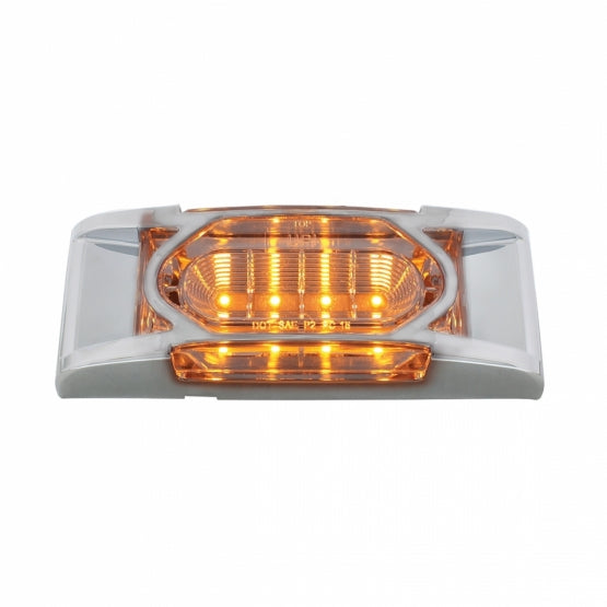 16 LED Reflector Light (Clearance/Marker) With Chrome Bezel - Amber LED/Clear Lens