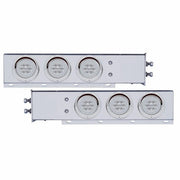2" Bolt Pattern SS Spring Loaded Bar With 6X 21 LED 4" GloLight & Visors -Red LED/Clear Lens (Pair)