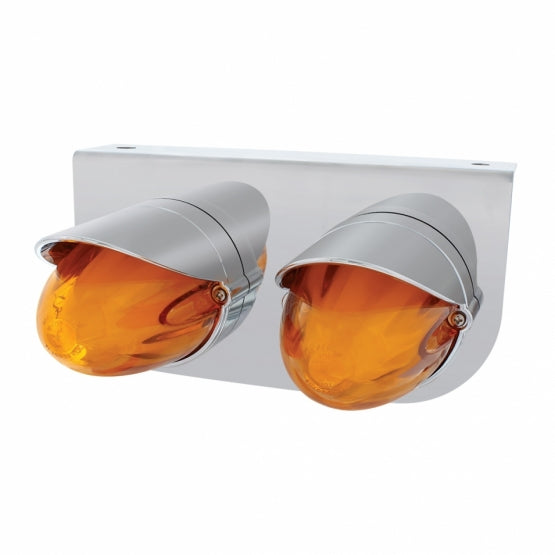 SS Bracket With Two 9 LED Dual Function GloLight Watermelon Grakon 1000 Lights &amp; Visors -Amber LED &amp; Lens