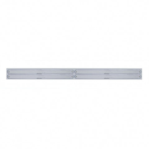 Chrome Top Mud Flap Plate With Four 14 LED 12" Light Bars - Red LED/Chrome Lens (Each)