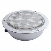 10 LED 4" Round Flange Mount Light (Stop, Turn & Tail) - Red LED/Clear Lens