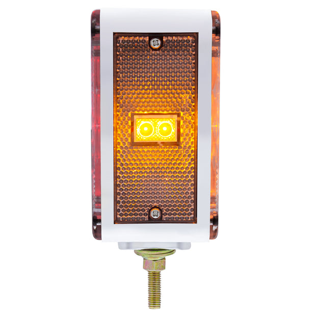 52 LED Double Stud Double Face Turn Signal Light (Passenger) - Amber & Red LED/Clear Lens
