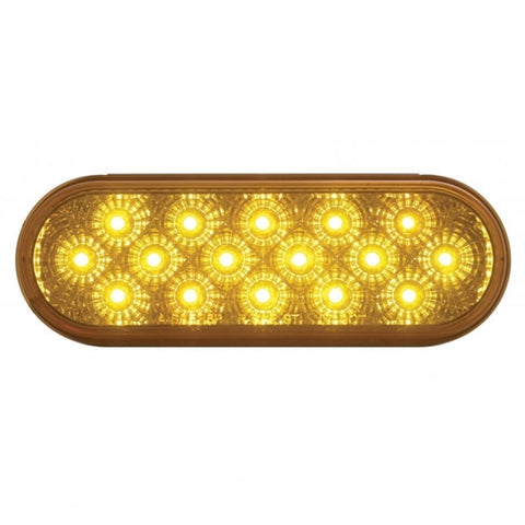 16 LED 6" Oval Reflector Turn Signal Light - Amber LED/Amber Lens