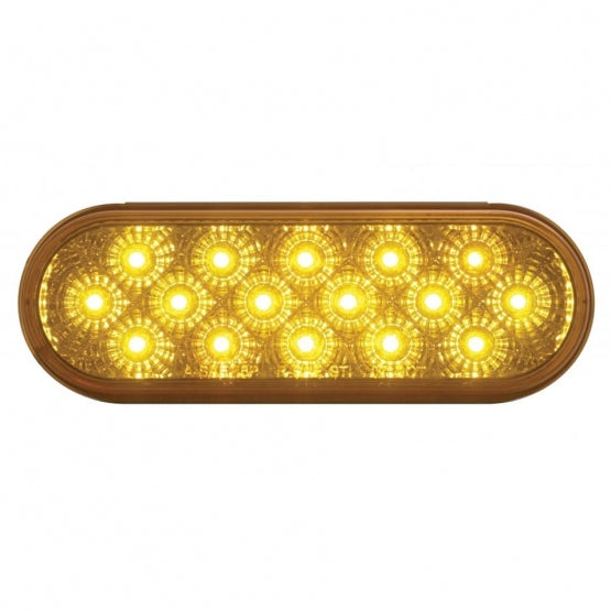 16 LED 6" Oval Reflector Turn Signal Light - Amber LED/Amber Lens