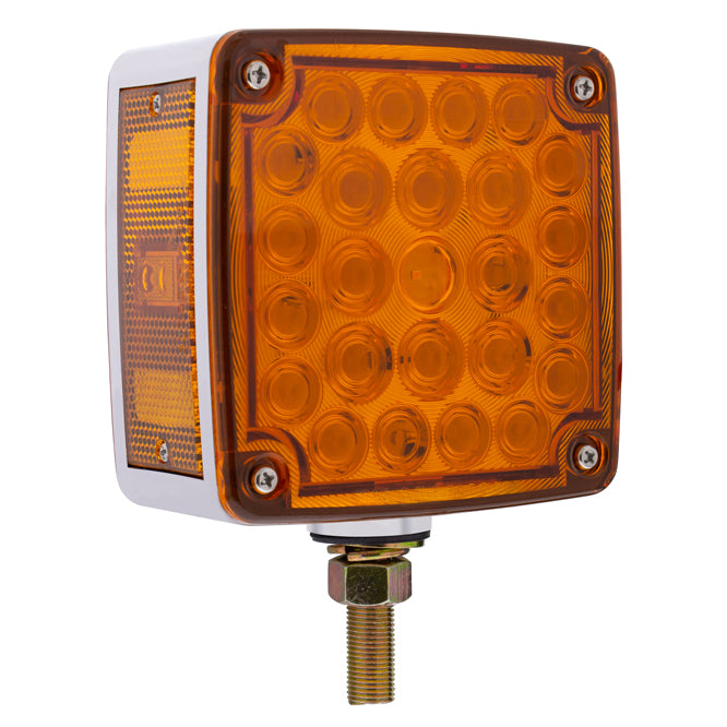 52 LED Single Stud Double Face Turn Signal Light (Passenger) - Amber &amp; Red LED/Amber &amp; Red Lens