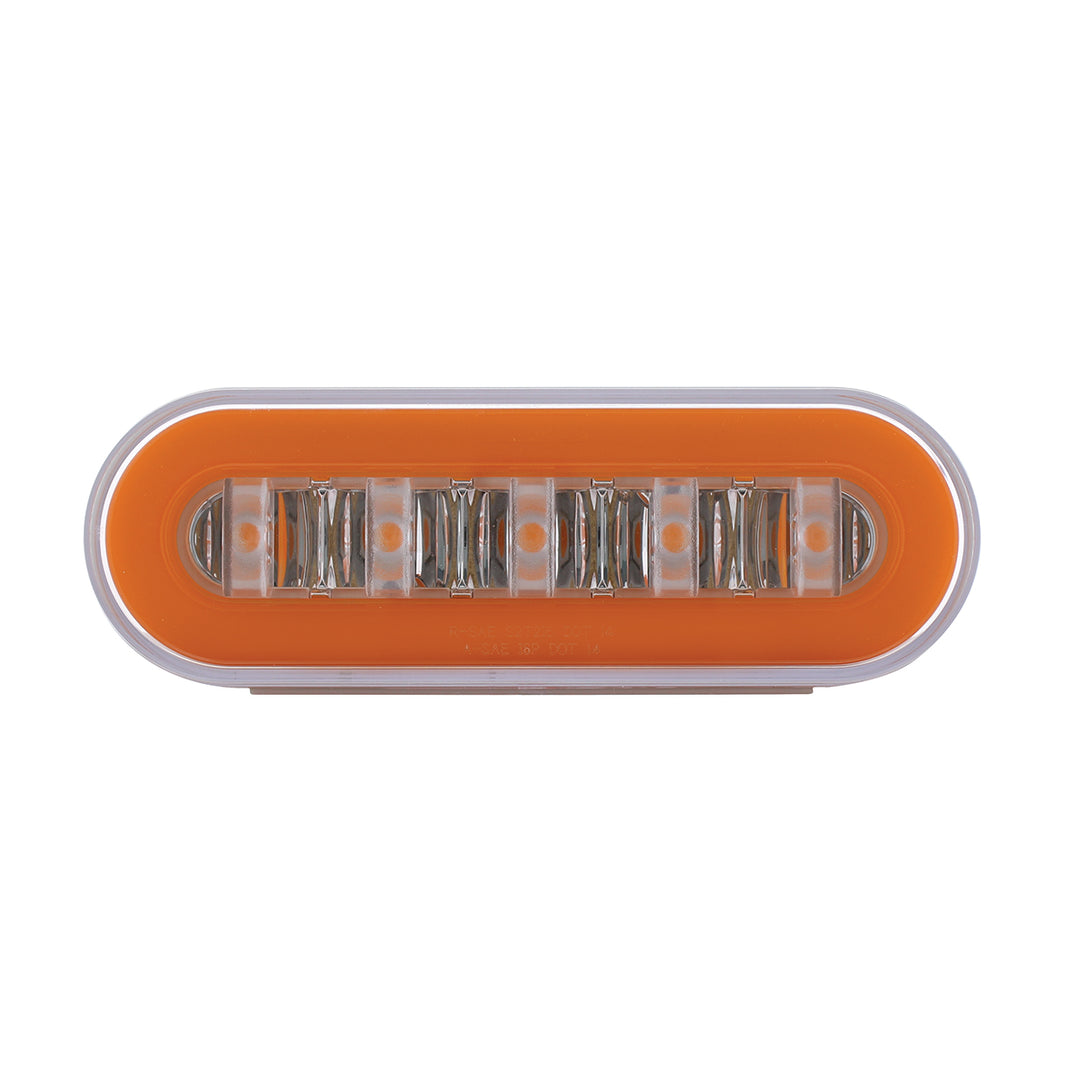 22 LED 6" Oval Clear Lens With Halo Insert GloLight Light - Amber LEDs/Amber Insert (Card)